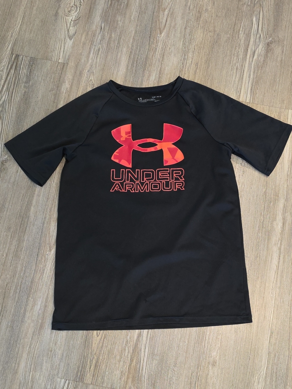 Under Armour Black Short Sleeve Tee with Red Logo